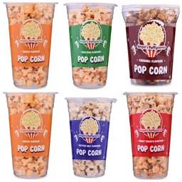 Angels Puffycorns Flavoured Ready to Eat PopCorn - Mix Flavour - Pack of 6 Units (2 Cheese, 1 Tangy Tomato, 1 Butter Salted, 1 Peri Peri & 1 Caramel) image 1