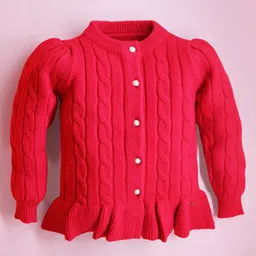 Cherry Crumble By Nitt Hyman Full Sleeves Cable Knit Designed Sweater - Fuchsia-picture-24