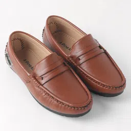 Pine Kids Slip On Round Toe Party Wear Loafers - Brown image 2