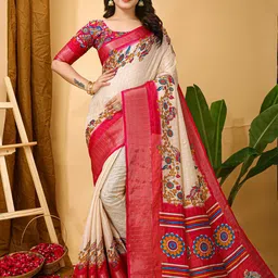 HERE&NOW Checked Zari Art Silk Banarasi Saree-picture-38