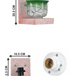 SOMIL Green Glass Cylinder Printed Wall Lamps image 2