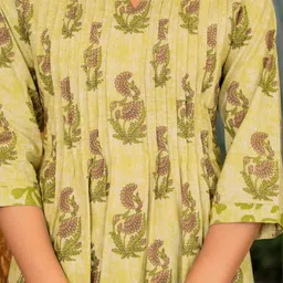 JAIMINI Women Ethnic Motifs Printed Cotton A-Line Kurta with Trousers & Dupatta image 3