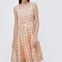 Code by Lifestyle Beige & Orange Printed A Line Dress-picture-45