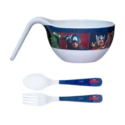 Servewell Avengers Multicolor Melamine Maggie Kids 3Pcs Dinner Set (0.65 L) image 2