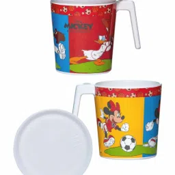 Servewell Mickey Multicolor Melamine Laura Mug Large Kids Set (0.32 L) - Set of 4 image 2