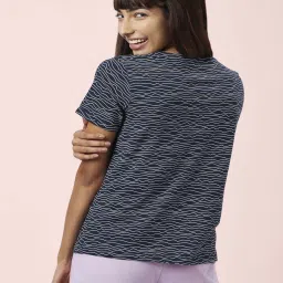 Dreamz by Pantaloons Navy Cotton Printed T-Shirt image 2