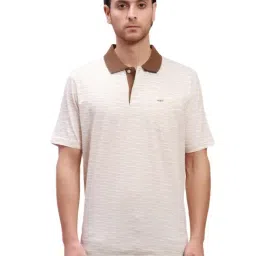 ColorPlus Yellow Cotton Classic Fit Printed Polo T-Shirt-image-59