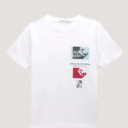 Calvin Klein Boys Bright White Brand Graphic Print T-Shirt-image-33