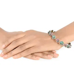 Tribe Amrapali 92.5 Sterling Silver Rangeeli Ghungroo Bangle image 2