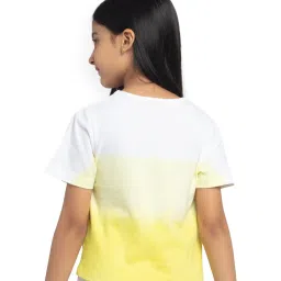 Under Fourteen Only Kids Yellow & White Printed Top image 2
