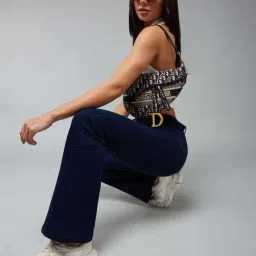 Dolce Crudo Navy Flared Fit Jeans image 5