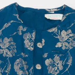 Akkriti by Pantaloons Girls Blue Indigo Printed Suit Set image 5