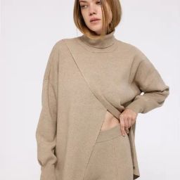 Cover Story Beige Solid Sweater-picture-49