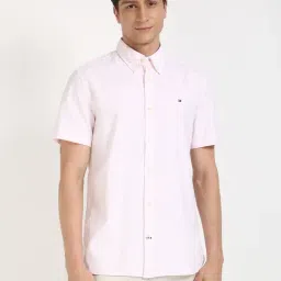 Tommy Hilfiger Precious Pink Cotton Regular Fit Striped Shirt-picture-15