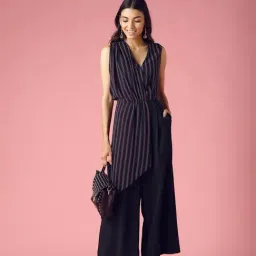 Gipsy Black Synthetic Relaxed Fit Sleeveless V-Neck Dress-picture-23