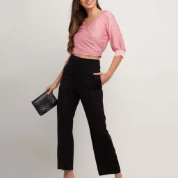 Zink London Pink Floral Print Crop Top image 4