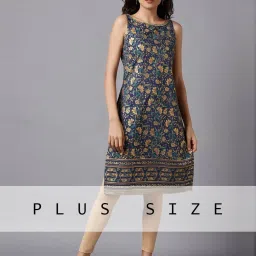 Aurelia Blue Floral Print Straight Kurta image 1