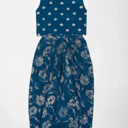 Akkriti by Pantaloons Girls Blue Indigo Printed Suit Set image 3