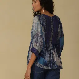 aarke Ritu Kumar Blue Printed Top image 2