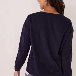 La Vie En Rose Blue Printed Sweatshirt image 2