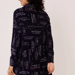 La Vie En Rose Blue Printed Night Shirt image 2