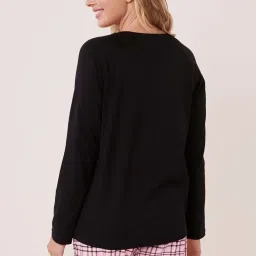 La Vie En Rose Black Cotton Printed Sweatshirt image 2