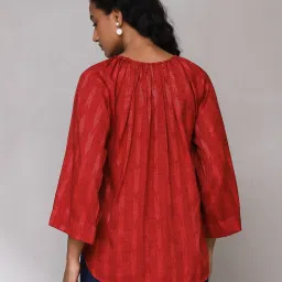 aarke Ritu Kumar Red Embroidered Top image 2