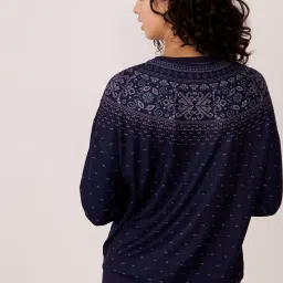 La Vie En Rose Blue Printed Sweatshirt image 2