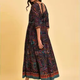 W Blue Printed Maxi Dress image 2