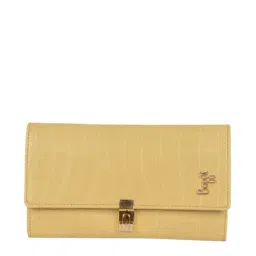 Baggit Yellow Textured Tri-Fold Wallet for Women-image-97
