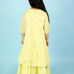 Lil Drama Kids Light Yellow Embellished Lehenga, Choli with Dupatta image 2