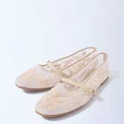 LUNA BLU by Westside Ivory Embroidered Ballerinas image 2