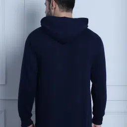 Vimal Jonney Navy & Olive Regular Fit Printed Hooded Sweatshirt - Pack of 2 image 2