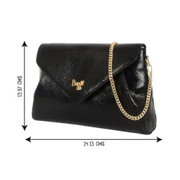 Baggit Black PU Solid Envelope Clutch image 2