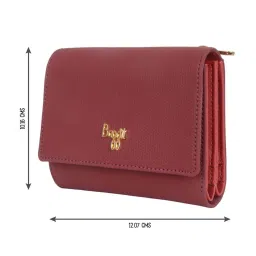Baggit Crust Berry PVC Textured Tri-Fold Wallet image 2
