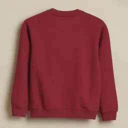 Allen Solly Girls Maroon Cotton Regular Fit Graphic Print Sweatshirt image 2