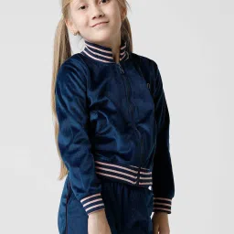 Kate & Oscar Kids Navy Cotton Embellished Full Sleeves Sweatshirt image 2