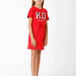 Kate & Oscar Kids Red Cotton Embellished Dress image 2