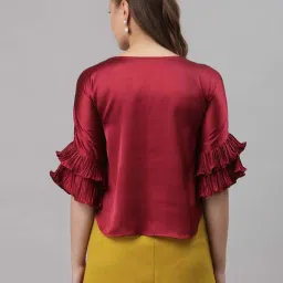 SELVIA Maroon Regular Fit Top image 2