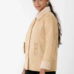 Kate & Oscar Kids Beige Regular Fit Full Sleeves Jacket image 2