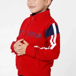 Kate & Oscar Kids Red & White Cotton Printed Full Sleeves Sweatshirt image 2