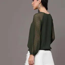 SELVIA Green Regular Fit Top image 2