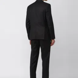 Van Heusen Black Slim Fit Checks Three Piece Suit image 2