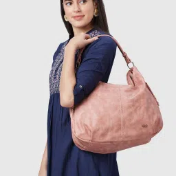 Glo by Globus Pink Solid Medium Hobo Shoulder Handbag image 2