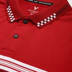 Van Heusen Striped Pure Cotton Polo Collar T-shirt image 2