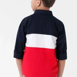 Kate & Oscar Kids Multicolor Cotton Color Block Full Sleeves Shirt image 2