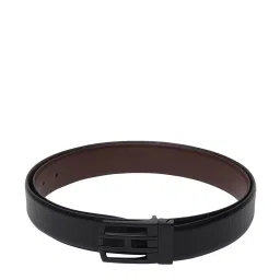 Teakwood Leathers Black Leather Reversible Belt for Men image 2