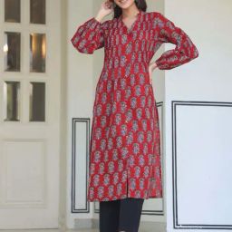 Janasya Maroon Printed Kurtas-picture-35