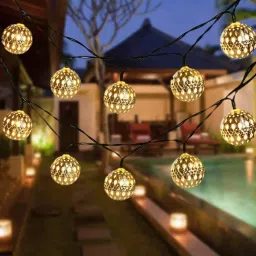 Xergy Moroccan Ball LED String Fairy Lights Outdoor & Indoor for Home Decoration Light (Warm White) image 2