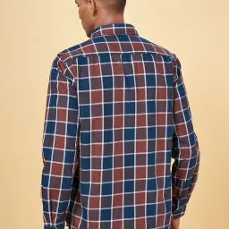 YU by Pantaloons Maroon Cotton Slim Fit Checks Shirt image 2